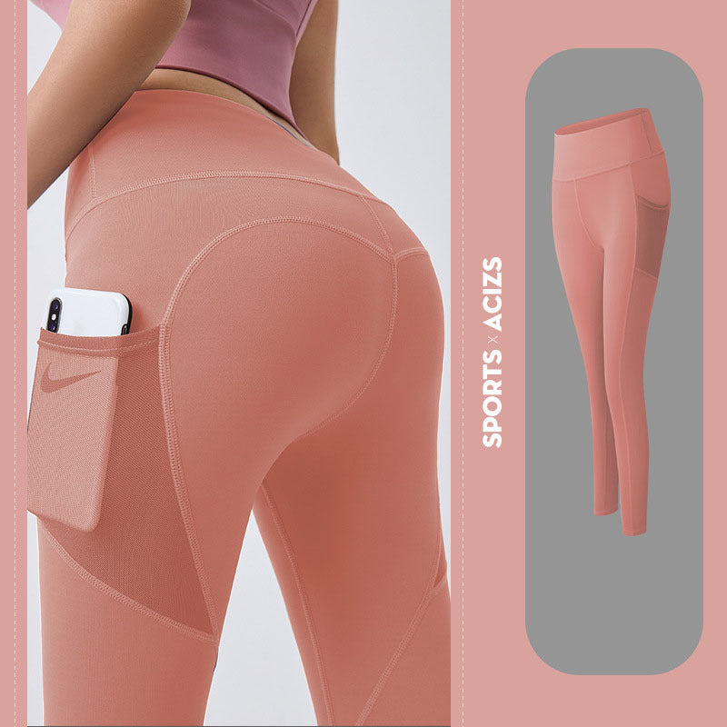 Yoga Pants Women With Pocket Leggings Sport Girl Gym Leggings with Tummy Control